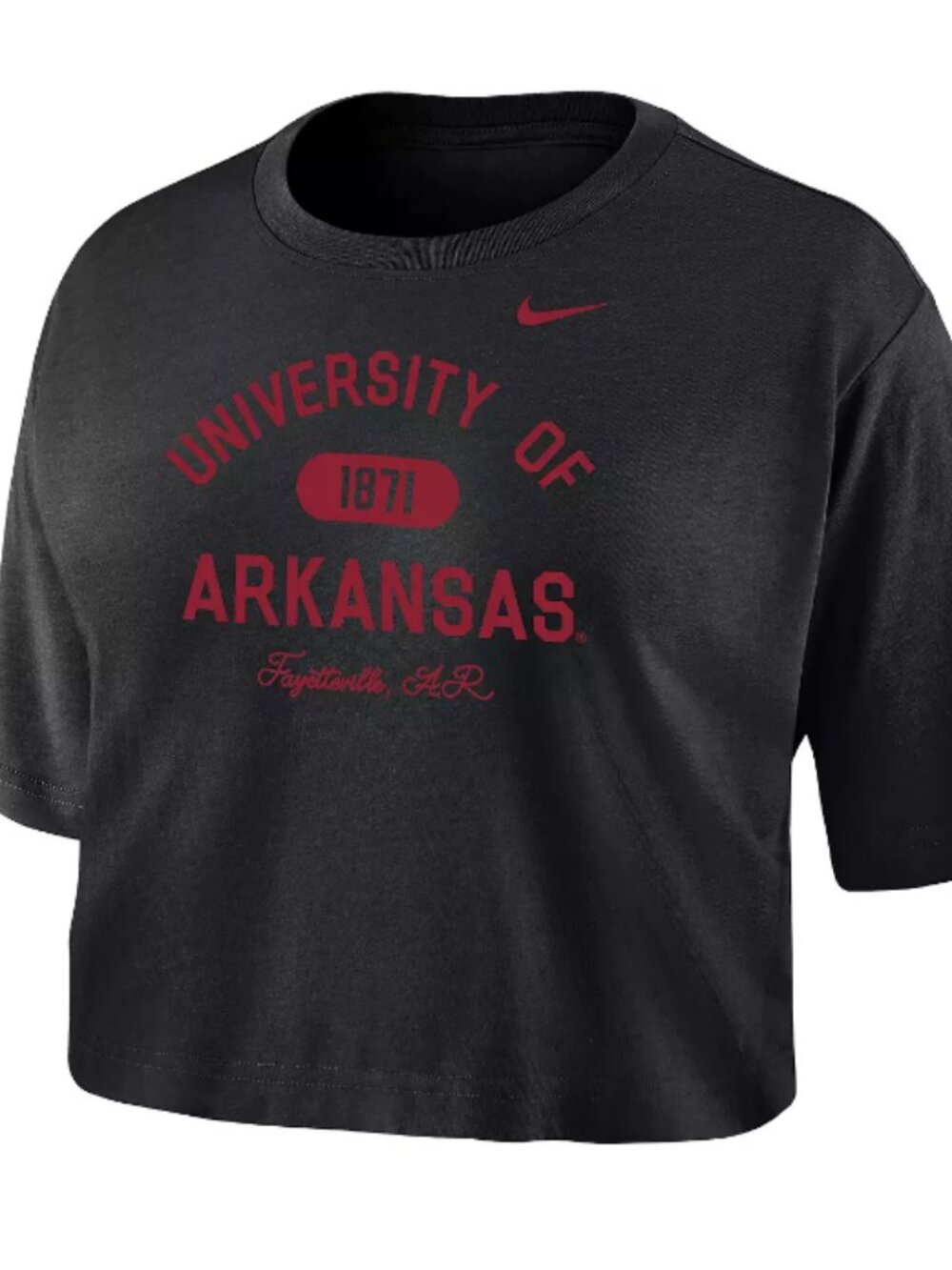 Nike Women's Arkansas Razorbacks Black Dri-FIT Cotton Crop T-Shirt